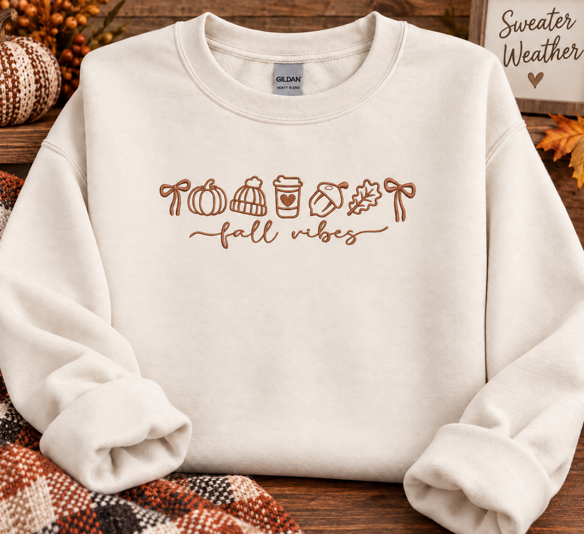 🍂 Fall Vibes Embroidered Sweatshirt 🍂