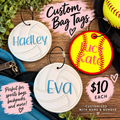 Personalized Sports Bag Tag – Custom Name & Number – 4” Embroidered Tag